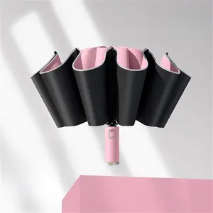 Fully Automatic Reverse Windproof Folding Umbrella for Car Travel, Versatile UV Reflective Compact Umbrella, Sunscreen and Rainproof Design
