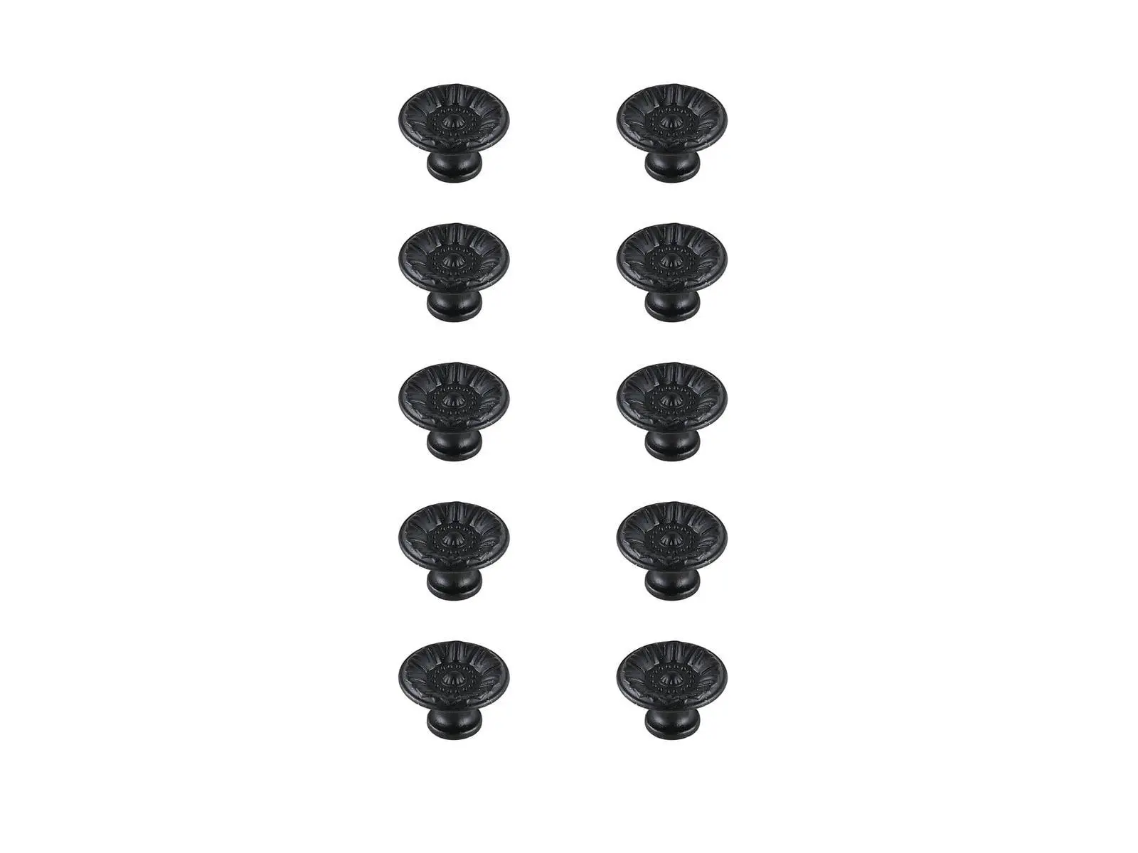 212 MAIN Corio Mushroom Knob (KB2010-MB-10PK) - 1.1 in. Dia., Matte Black, 10-Pack, Traditional Look, Elegant Decor Door Hardware