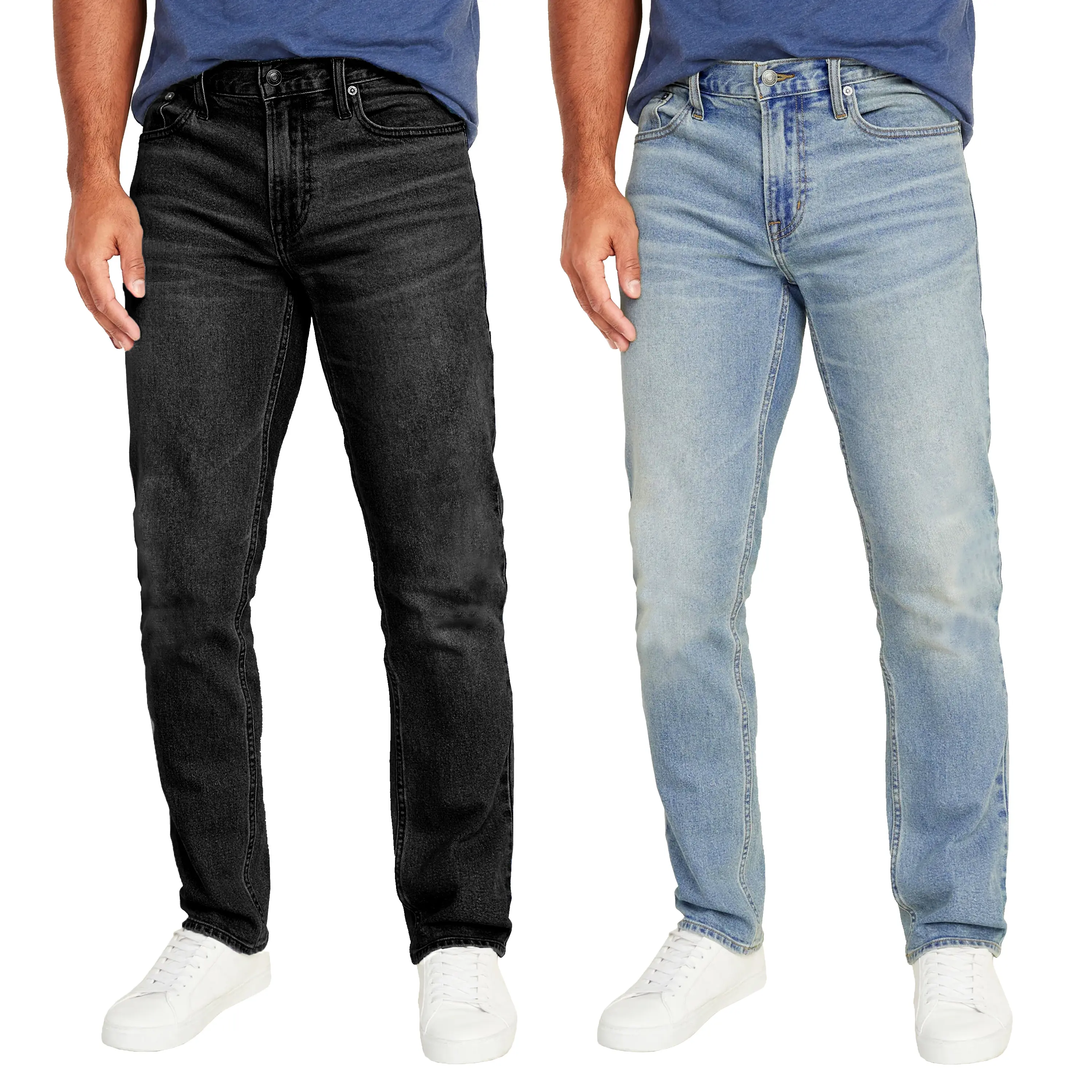 (2 Pack) Black - Light Blue