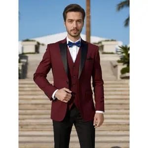 Men's 4-Piece SUIT SET | Slim Fit Peaked Lapel Blazer + Vest + Black Pants | Wedding, Prom, Party Elegance!  Luxury Look Dress Fancy suits