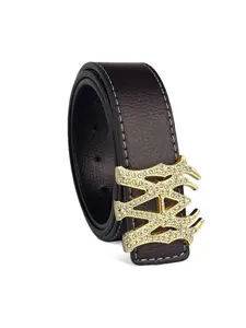 Men's diamond AM buckle belt, casual denim belt, high-end design, suitable for young people, fashionable and durable accessories