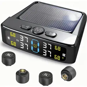 Tire   System, Tire   System with Solar Charge, RV TPMS with 4 External sensors & 6  Modes, LCD Real-time Display, Auto OFF/, TPMS for Trailer/SUV/ 0-88PSI