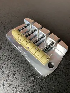 Music Man USA Replacement AlBridge Parts MMPQ419 4-String Bridge for Sterling, OLP, and Overseas Basses (SMMQ 420 Shiny Polished)