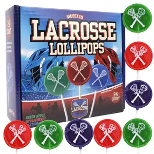 Lacrosse Tattoo Lollipops, Sports Themed Candy Suckers, Individually Wrapped Team Party Favors, 24 Count