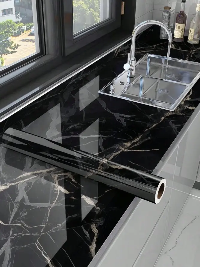 Marble Peel and Stick Contact Paper – Self-Adhesive Decorative Covering for Kitchen Countertops, Cabinets, Backsplash, Furniture & Home Décor
