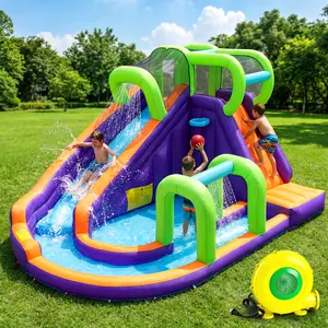 VOWNER Bounce House Inflatable Bouncy House for Kids Indoor & Outdoor, 9 in 1 Water Bounce House with Slide, Bouncer, Climbing Wall, Inflatable Bouncy Castle for Backyard, Party, Room