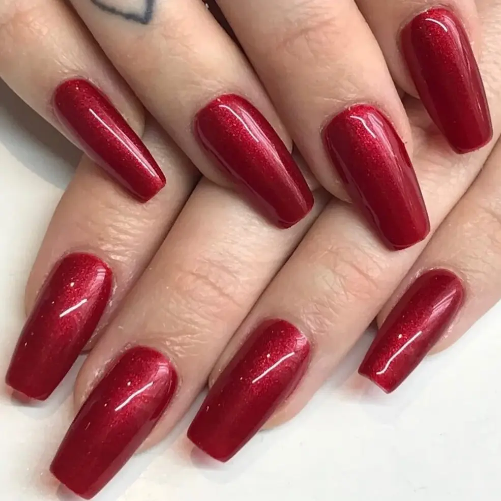 DND 522 Pomegranate Gel and Lacquer Duo nail care nail art christmas red glitter