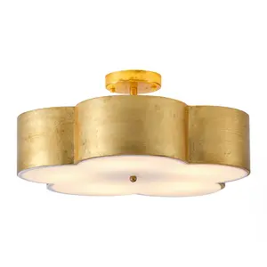 Parrot Uncle 20 Inch Joyce 5-Light Golden Semi-Flush Mount Ceiling Light