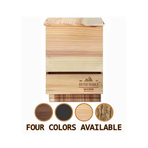OuterTrails Cedar Wood Bat House with Natural Finish and Insulating Features for Home Comfort