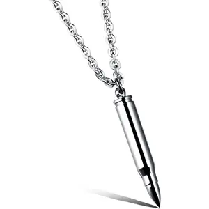Polish Bullet Pendant Necklace Stainless Steel Urn Ash Memorial Keepsake