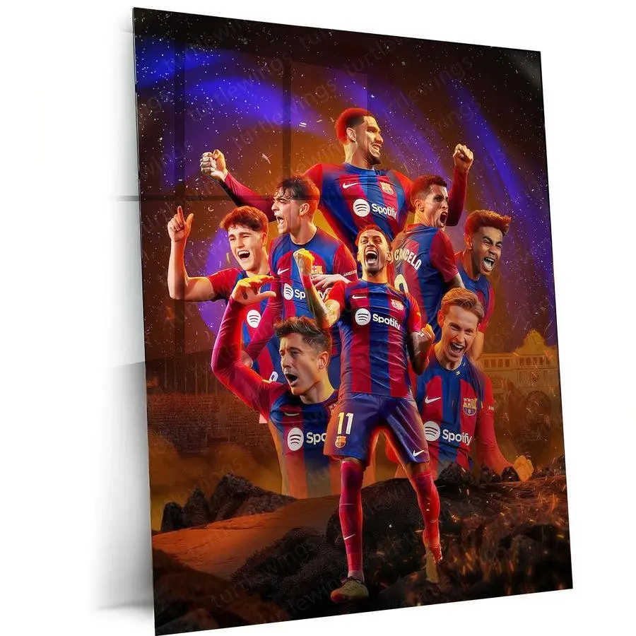 Sports Fc Barcelona Champions League Poster Print Unframed