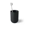 Umbra Junip Tumbler Bottle - Collaboration with Gensler Home Goods, Vintage Apothecary-Inspired Bathroom Accessory, Durable Acrylic Solid Resin Body, Weighted Look, Pebble-Like Smooth Lines, Chrome Accents, Modern, Wipe Clean, 2.75x2.75x4in