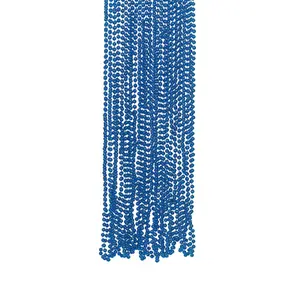30" Bulk 48 Pc. Blue Metallic Plastic Bead Necklaces