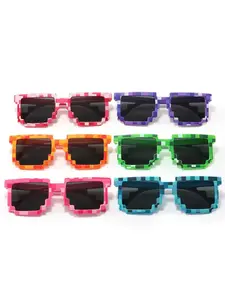 6pcs Pixel Style Mosaic Sunglasses, Fun Party Decorative Glasses, Perfect for Birthday Parties, Music Festivals, Beach Vacations