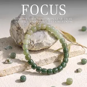 LUMAWU Hetian Jade Bracelet for Women, Chinese Retro Style with Gradient Beads, Elegant Jewelry for Daily Wear with Gentle Blessing