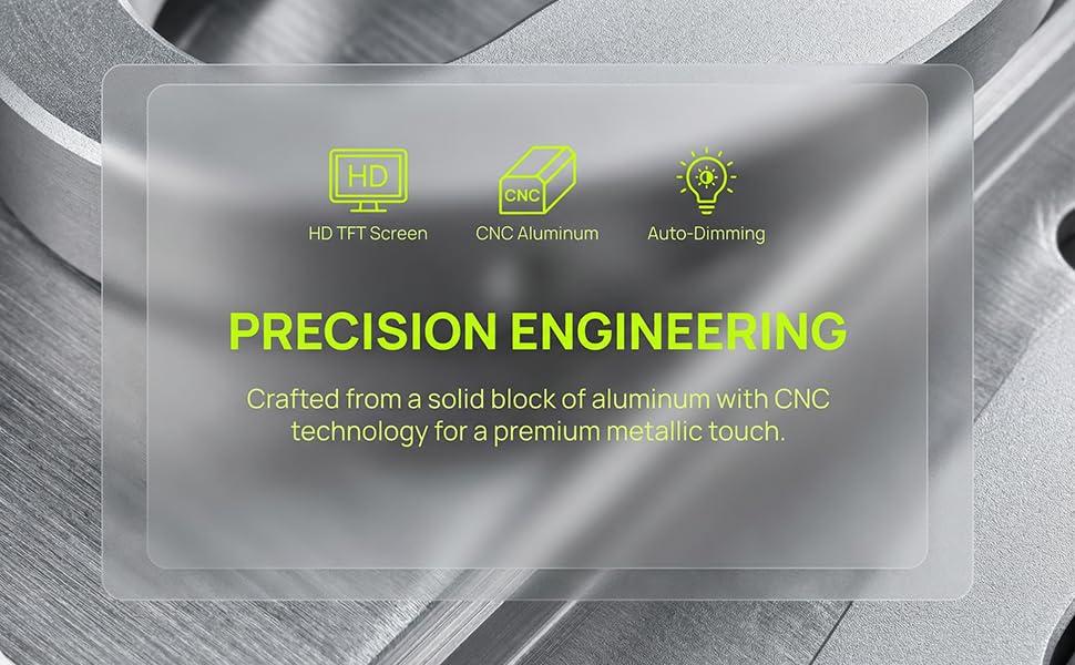 Flip E Clock – Retro Digital Flip Desk Clock with 2.79" HD TFT Display, Precision CNC Aluminum Frame, Auto-Dimming, Temperature Monitor, Smart Alarm, Home & Office Decor