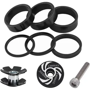 9PCS Aluminium Alloy Bicycle Headset Spacer 1-1/8 inch 28.6mm Bicycle Front Fork Stem Spacers Kit
