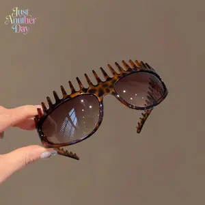 Women's 2-in-1 Acetate Tortoiseshell Sunglasses Headband, Fashionable Comb Style Hairband, Trendy Foldable Hair Accessory for Styling & Sun Protection