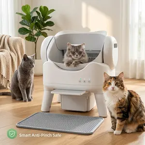 Smart Self-Cleaning Cat Litter Box | Automatic Litter Robot Box, Large Open-Top, Anti-Pinch & Safety Sensors, Easy Step for Senior Cats, Multi-Cat Friendly, Indoor Pet Hack #SummerVibes #PetLovers
