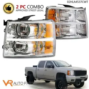 LED DRL Strip Chrome/Amber Corner Headlight Lamp Fit For 2007-14 Chevy Silverado, Led Light Strips, Strip Led Lights