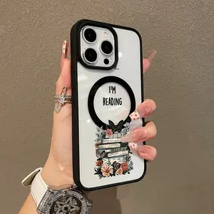 Trendy Magnetic Case for iPhone11/12/13/14/15/16/17/promax Bookish Retreat MagSafe Ready, Ultra Thin & Shockproof | Cute Pick for Girls