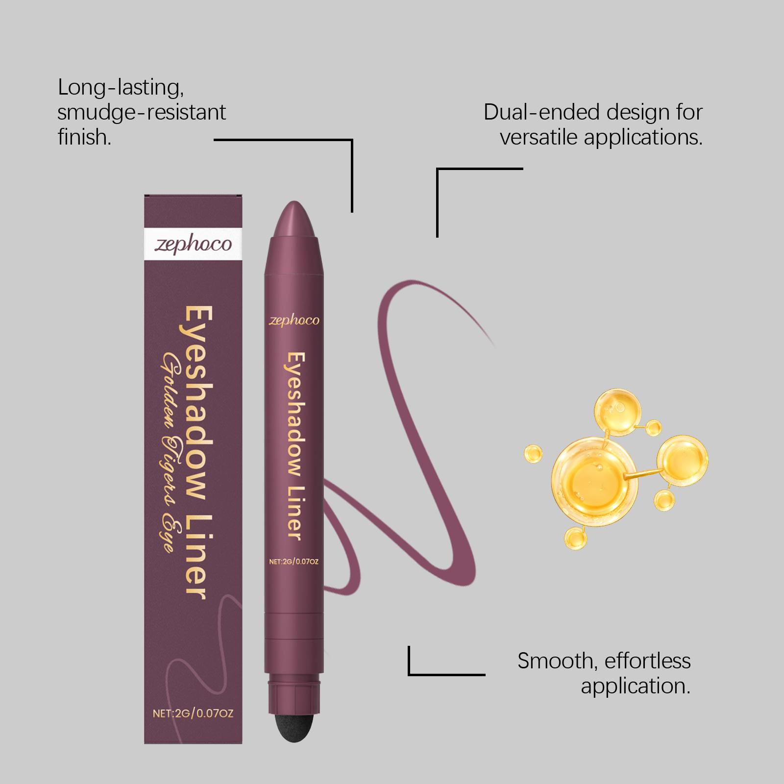 2-in-1 Eyeliner Pencil & Shadow Liner Duo, Waterproof Sweatproof, Smudge-Resistant, Smooth Easy to Apply, Color-Prominent Eye Makeup