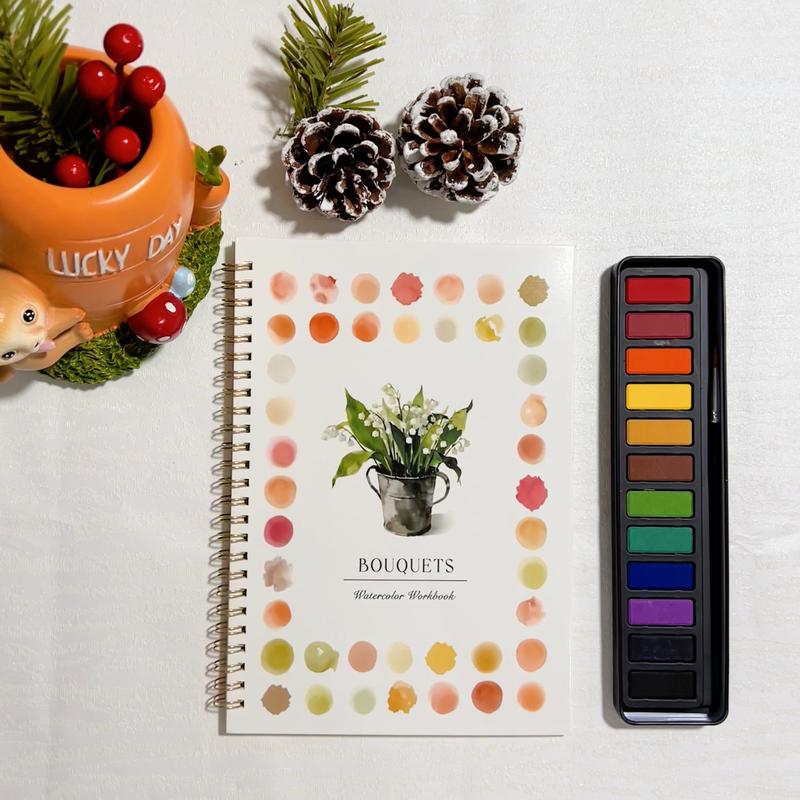 Watercolor Workbook for Beginners, Creative Watercolor Coloring Book for Painting Practice, Suitable for Advanced Practice, Ideal for Art Enthusiasts