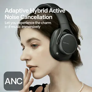 B15 Head Mounted Bluetooth Earphones with ANC Adaptive Hybrid Active Noise Reduction Comfortable Silicone HiFi Sound 360° Panoramic Ultra-Low Latency for Daily Travel Use Multiple Colors