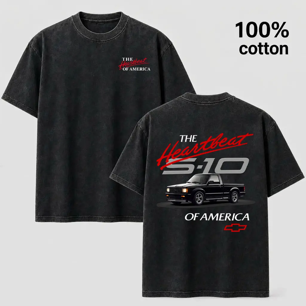 Vintage Chevy S10 Truck Graphic T-Shirt Heavyweight 100% Cotton Acid Wash Retro Streetwear Tee