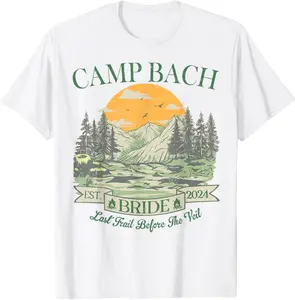 Camp Bach Bride Retro Camping Bachelorette Party 2024 T-Shirt