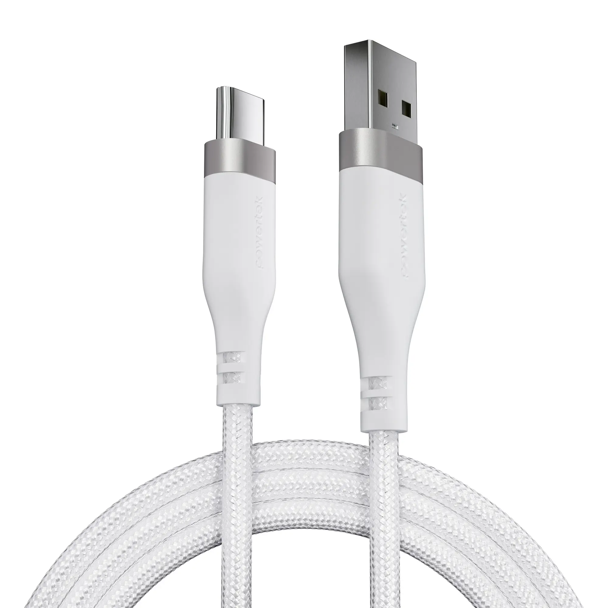 Liquipel Powertek Type-C Fast Charger Cable, 6ft USB-C for Galaxy, Note, Tab, MacBook, Premium White