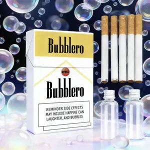 Bubblero Bubble Cigarette Pack Toy Funny Gag Gift for April Fools’ Day & Graduation Season Prank Toy Stress Relief Fidget Reusable Desk Toy for Office Smokers Sensory Pod with Fart Spray Novelty Joke Gift Graduation Party Favor Trick Toy