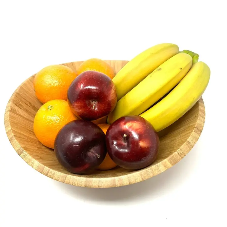 Large Bamboo Salad Wooden Bowl - Sustainable, Stylish, and Eco-Friendly (12x11x5 inch)