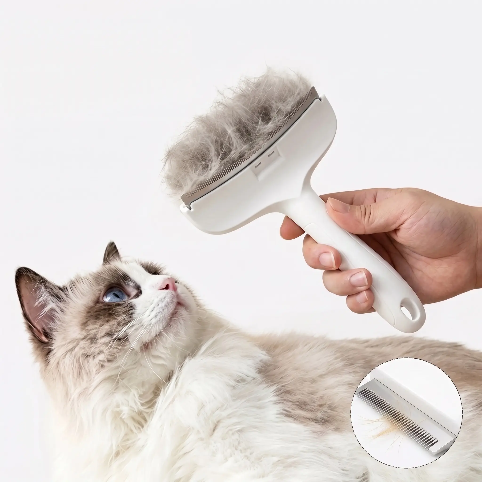 Pet Deshedding Tool for Cats and Dogs Extra Wide Undercoat Rake with Dense Rounded Teeth for Loose Fur Removal and Long Hair Grooming Professional Pet Deshedding Tool, Undercoat Rake for Dogs & Cats,