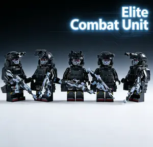 6Pcs Special Forces Building Blocks, Fully Armed Ghost SWAT Team Action Figures for Kids & Collectors