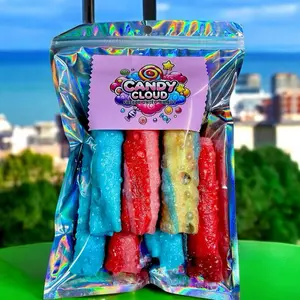Candy cloud’s  Freeze dried fruit crunchy fluff wraps w/cotton candy stuffed inside - tasty snack treats 6ct