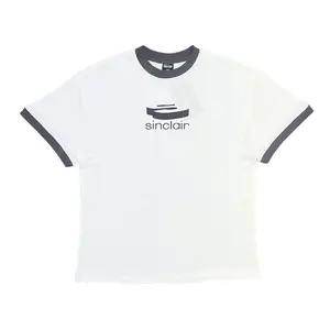 Sinclair Global 3D Logo Ringer Short Sleeve Tee Shirt White Black
