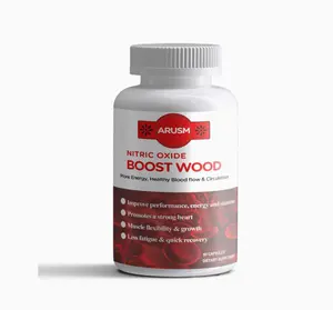 ARUSM Boostwood Blood Flow 7 Supplement 60 Caps Nitric Oxide Booster for Healthy Circulation Blood Pressure & Heart Support L-Arginine Natural Ingredients for Cardiovascular Health & Wellness