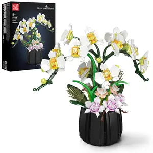 Mould King 24108 Botanicals Orchid Building Set - Realistic Artificial Plant Set for Adults, Home Office Decor with Lifelike Orchid Pot Design (1014 PCS)