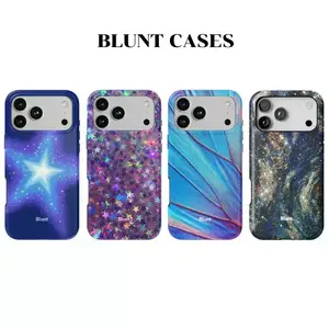 Blunt Phone Case  Indiglow - Cosmic Party - Azure Veins - Midnight Marble  Multi Color Galaxy Aesthetic iPhone Case For