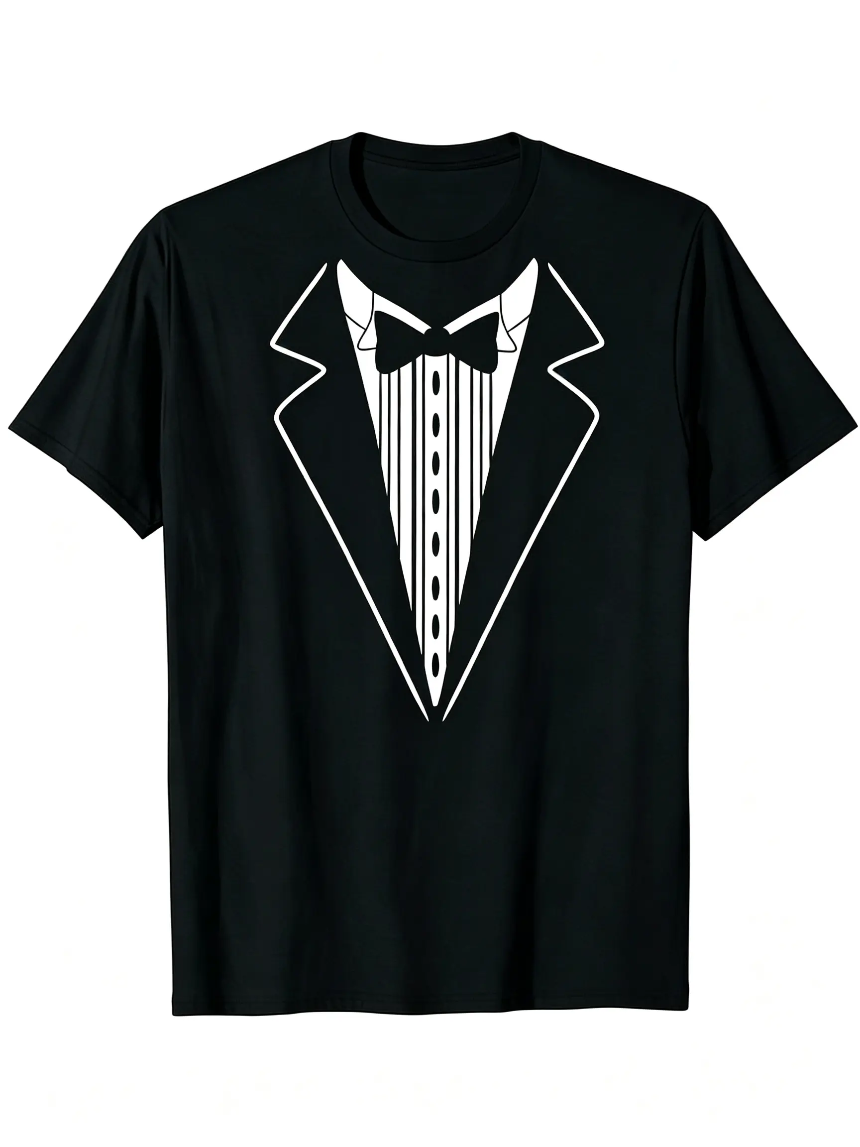 Men's Funny Tuxedo Graphic T-Shirt | Slim-Fit Short Sleeve Round Neck Cotton for Formal Events, Prom, and Bachelor Parties, Shortsleeve, Fabric, Menswear