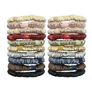 20 count Small Silk Hair Ties, Soft Satin Hair Ties for Fine Hair, Small Silk Scrunchies Hair Bands for Women and Girls