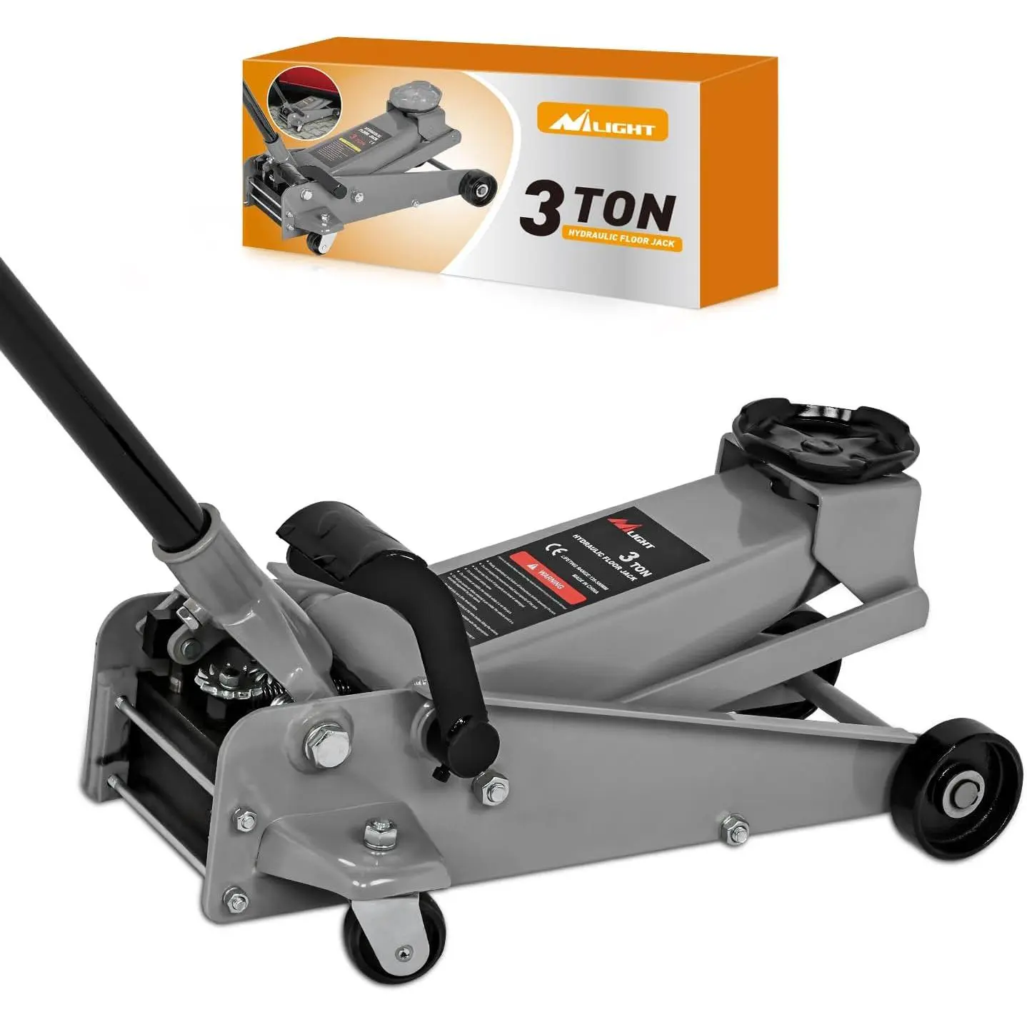 Nilight 3 Ton Floor Jack, Heavy-Duty Steel Car Service Jack with Quick Lift Pump, 5.31"-19.69" Lifting Range, Hydraulic, Car Maintenance Tire Air Pump Tire Inflator Pump