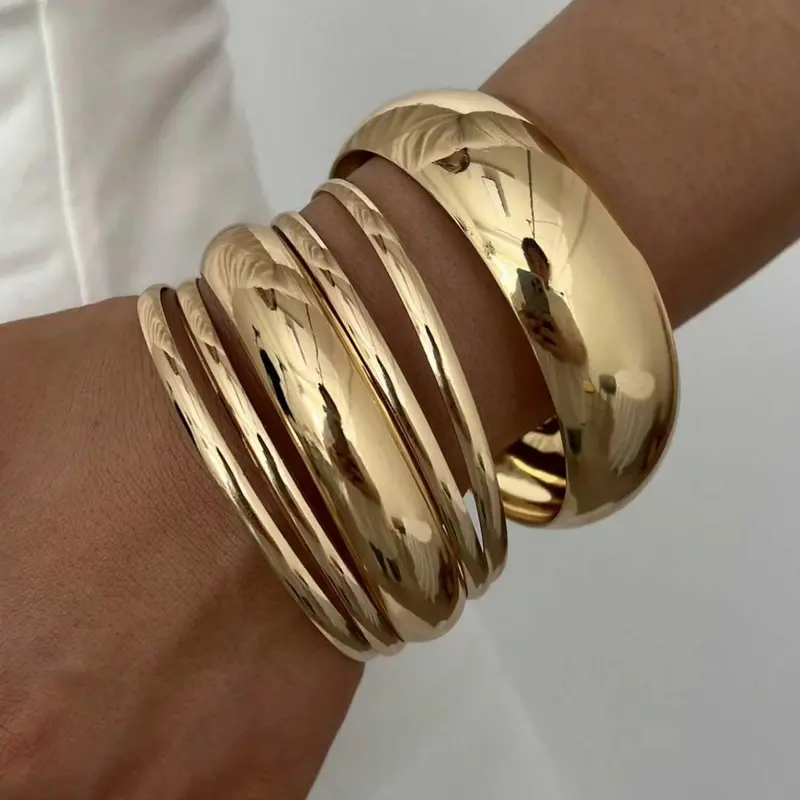 6 Vintage Elegant Wide Metal Bracelets for Women, Perfect for Daily Wear, Parties, Vacations, Ideal Gift, Boho Style, Stacking Bangles, All Seasons, Bangles Bracelets Set, Bohemian Bracelet, Bracelet Sets