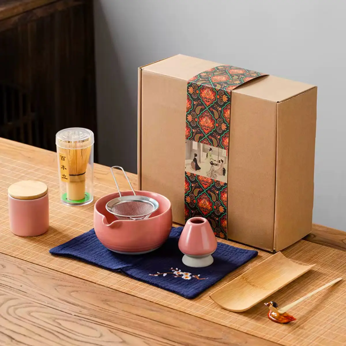 Japanese Matcha Tea Set with Matcha Bowl, Whisk, and Holder - Handmade Ceremony Kit for Matcha Lovers, Perfect Gift