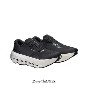 Black & White Mesh Running Sneakers, Breathable Knit Upper, Shock-Absorbing Hollow Outsole, Lightweight Design for Daily Jogging & Street Style