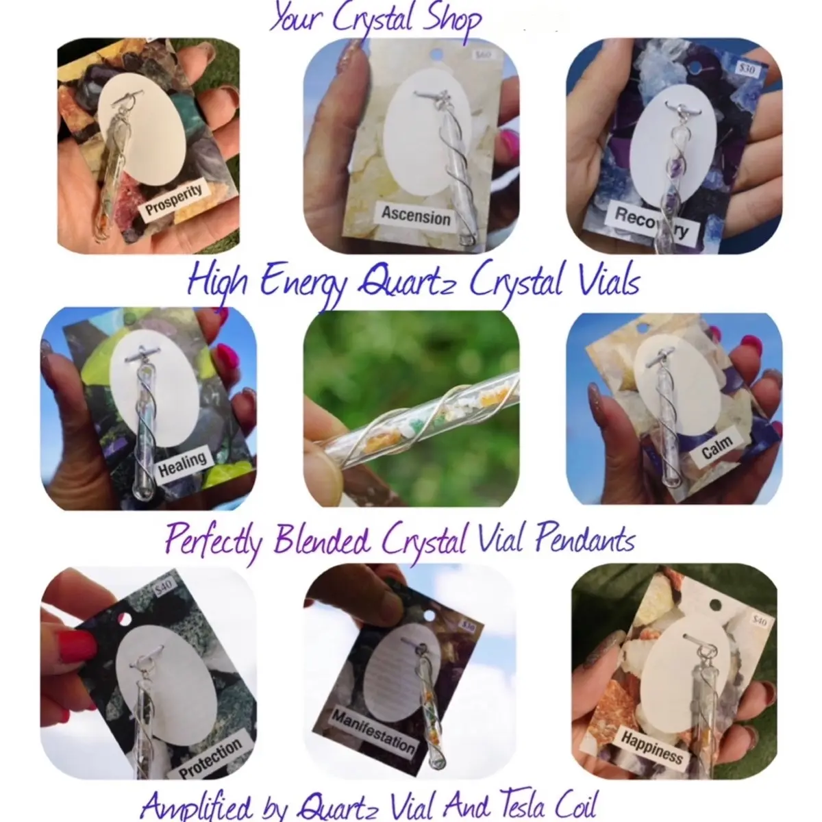 Natural Crystal Blend Pendants Moldavite, Phenacite, Tourmaline, Danburite, Cryolite, Naturalite, Scolecite, Tektite, Tanzanite, Herderite, Azeztulite and more