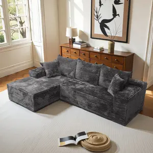 chaise （2 Packages Shipping）106″ Modern Chenille Soft Cushion Modular Sofa Set, L-Shaped Modular Living Room Sofa Set, Free Combination Sofa  Living Room and Room (Side Recliner) Boneless Sectional Couch home Sofa family Couch boneless couches  living roo