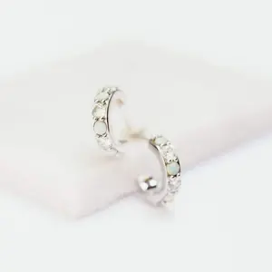Infinity Hoops in White Opal and 925 Sterling SIlver