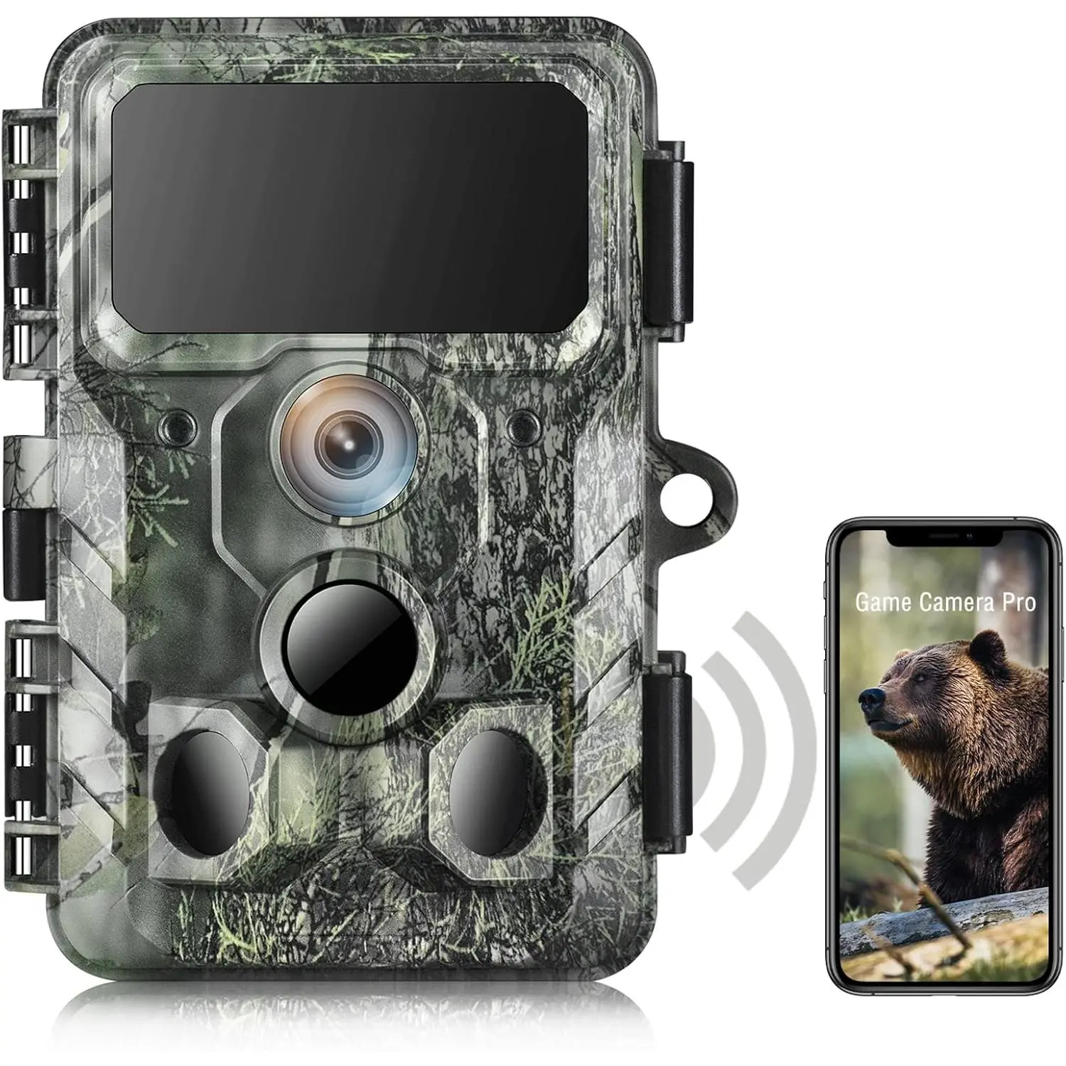 WiFi Trail Camera, 48MP Game Camera with Bluetooth, 1080P Night Vision 0.2s Trigger Time Motion Activated 120 °       Wide Angle View Wildlife Camera, IP66 Waterproof Hunting Camera for Outdoor